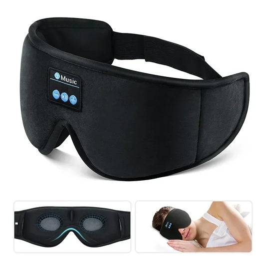 Sommeil Douceur                Masque de nuit 3D Bluetooth  Confort total avec musique intégrée. Haut-parleurs HD, écouteurs sans fil Bluetooth 5.0, idéal pour un sommeil profond, les voyages et la détente.