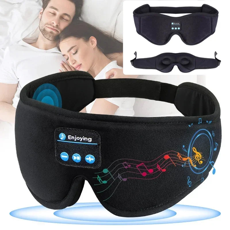 Sommeil Douceur                Masque de nuit 3D Bluetooth  Confort total avec musique intégrée. Haut-parleurs HD, écouteurs sans fil Bluetooth 5.0, idéal pour un sommeil profond, les voyages et la détente.
