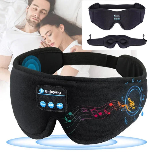 Sommeil Douceur                Masque de nuit 3D Bluetooth  Confort total avec musique intégrée. Haut-parleurs HD, écouteurs sans fil Bluetooth 5.0, idéal pour un sommeil profond, les voyages et la détente.
