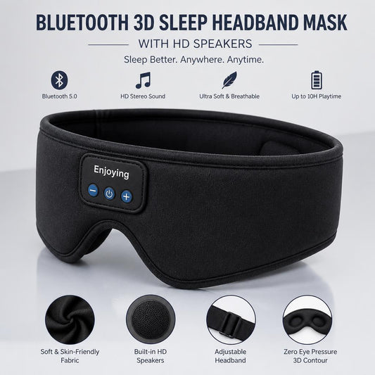 Casque de sommeil Bluetooth 3D avec haut-parleurs HD - vue produit