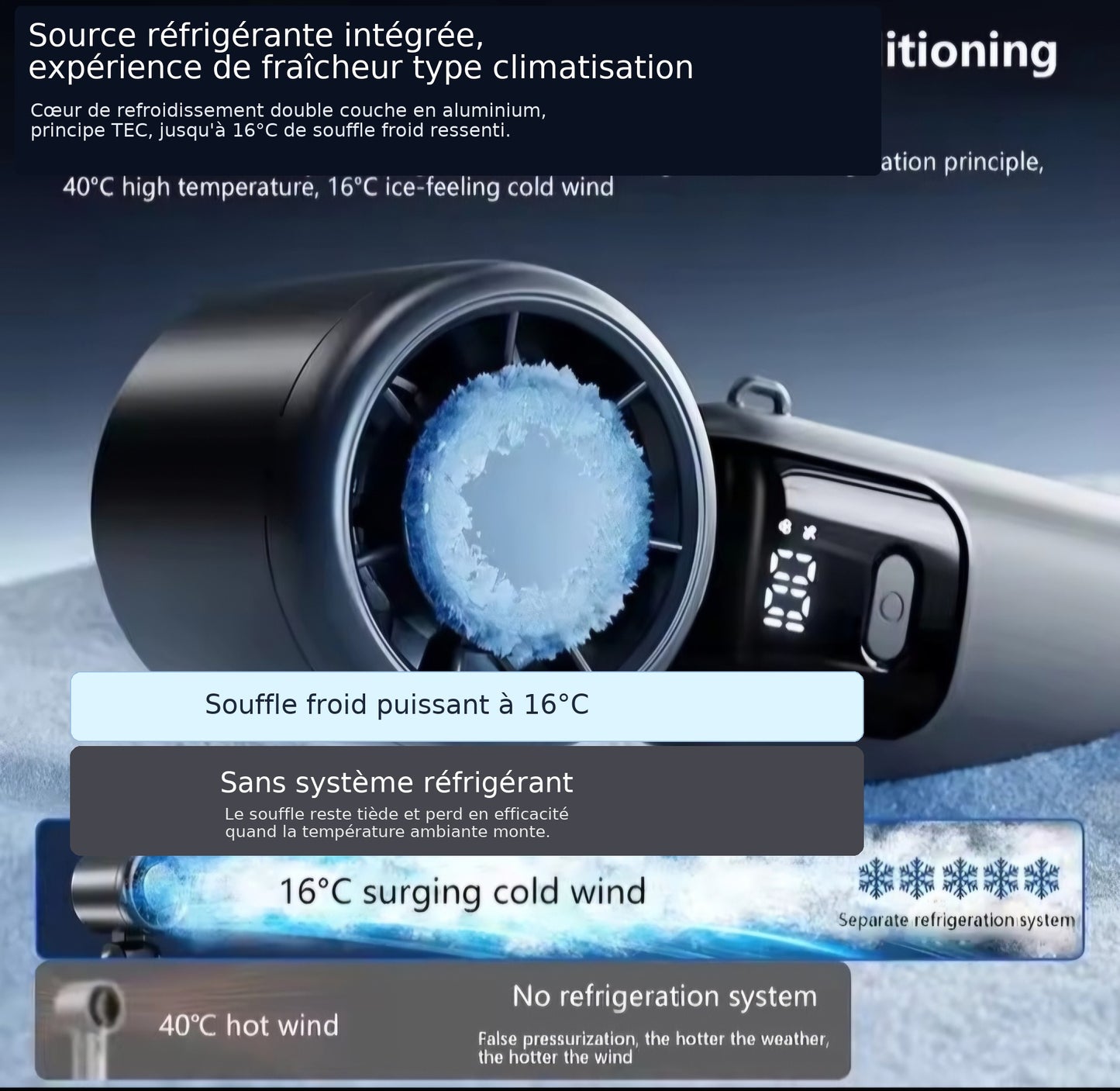 Ventilateur portable Lenovo Ice Cooling source réfrigérante
