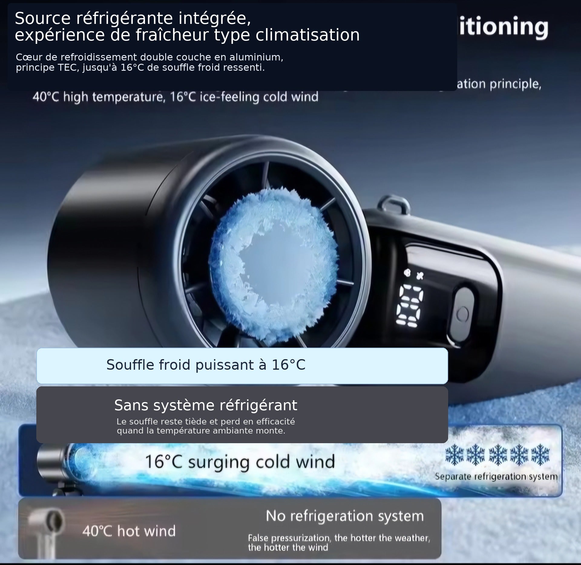 Ventilateur portable Lenovo Ice Cooling source réfrigérante